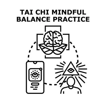 Wellbeing mindful practice for mental balance Ilustración de archivo