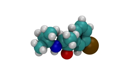 Wellbutrin, molecular model Stock-Footage 64803577