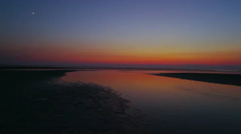 Wellfleet Cape Cod Tidal flats at sunset Video stock 40669277
