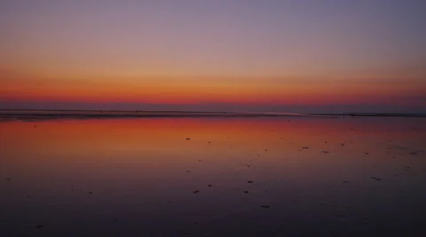 Wellfleet sunset over tidal flats on Cape Cod Video stock 40669253