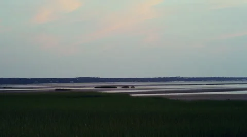 Wellfleet tide flats at sunset Video stock 40669255