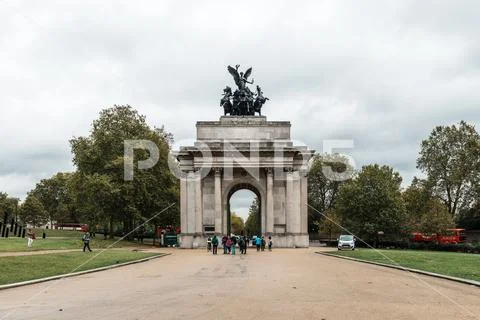 Wellington Arch or Constitution Arch in London, uk Stock Photos