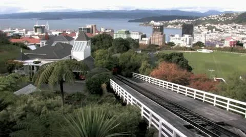 Wellington Cable Car Coming up Stock Footage 10710318