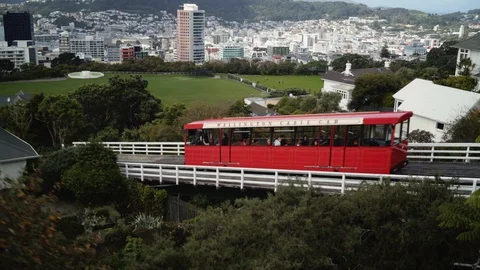 Wellington Cable Car (Drone) Stock Footage 86495567