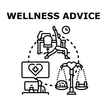 Wellness advice for mental and physical health balance Stock Illustration