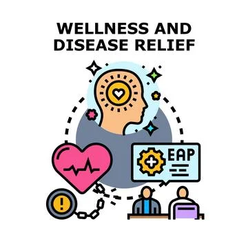 Wellness and disease relief program supporting mental health Illustrazione stock