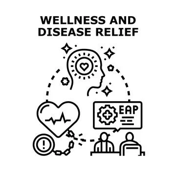 Wellness and disease relief program supporting mental health Illustrazione stock