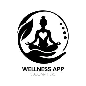 Wellness App Design Logo Zen Connection Stock Illustration