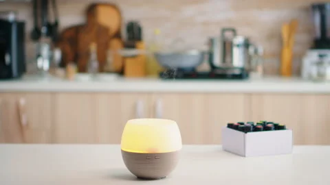 Wellness aromatherapy essential oils diffuser Video stock 137901082