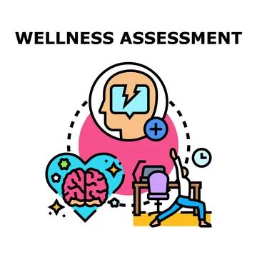 Wellness assessment vector concept for mental health Illustrazione stock