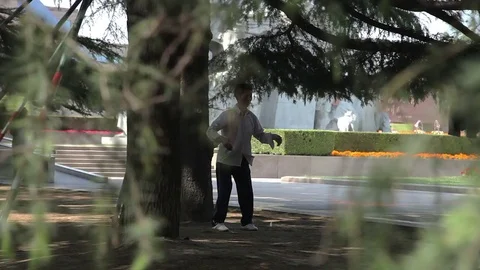 Wellness classes in the park. Stock Footage 84119478