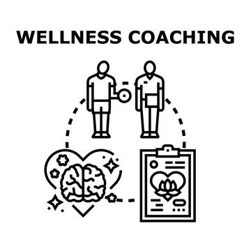 Wellness coaching concept for healthy lifestyle progress Stock Illustration