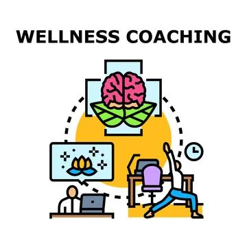 Wellness coaching concept for mind and body wellbeing Stock Illustration