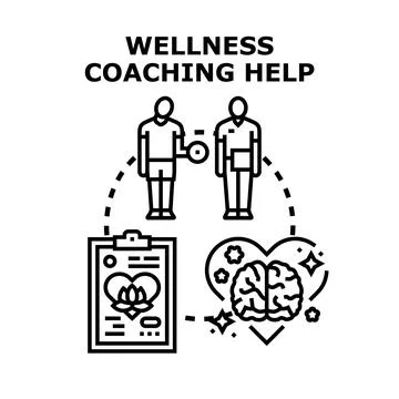 Wellness coaching help guiding personal development program Stock Illustration