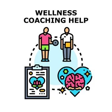 Wellness coaching help guiding personal development program Ilustración de archivo