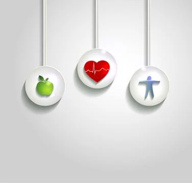 Wellness concept, symbol set Stock Illustration