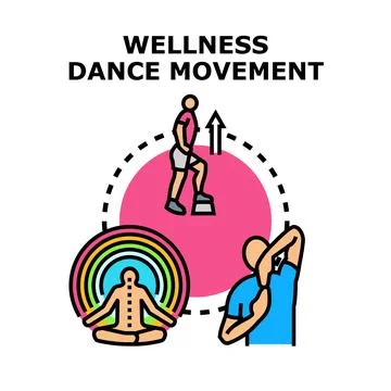 Wellness dance movement and physical activity concept Stock Illustration