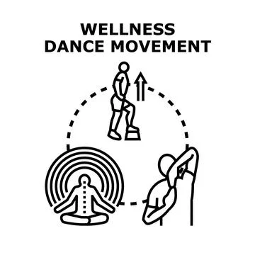 Wellness dance movement and physical activity concept Stock Illustration