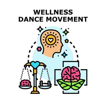 Wellness dance movement for mental and physical health Stock Illustration