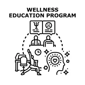 Wellness education program promoting healthy lifestyle balance 스톡 일러스트