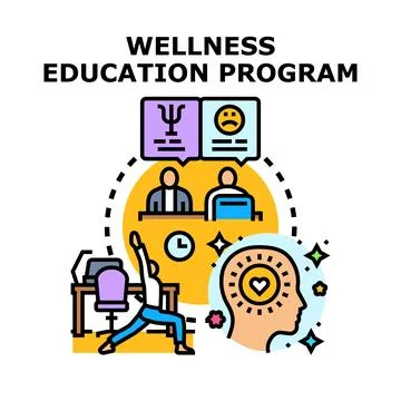 Wellness education program promoting healthy lifestyle balance Stock Illustration