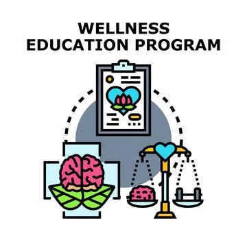 Wellness education program promoting mental physical balance Illustration