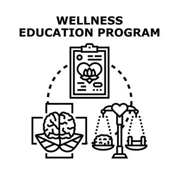 Wellness education program promoting mental physical balance Stock Illustration