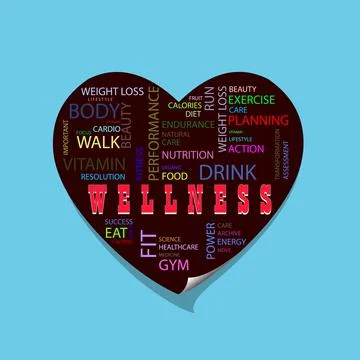 WELLNESS - Heart Shape Stock Vector Illustration Stock Illustration