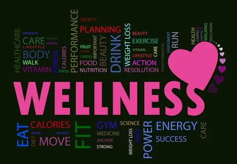 WELLNESS - Heart Shape Stock Vector Illustration Stock Illustration
