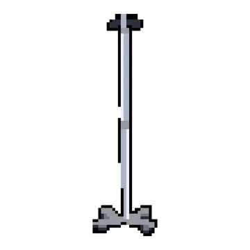 Wellness hydration iv drip stand pixel art vector illustration Stock Illustration