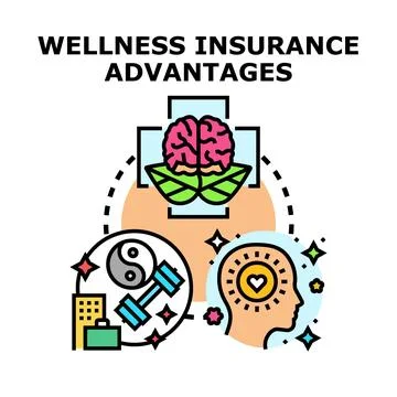 Wellness insurance advantages concept vector illustration Stock Illustration