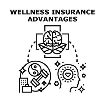 Wellness insurance advantages concept vector illustration Stock Illustration