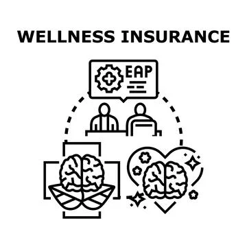 Wellness insurance program offering mental and physical health support Stock Illustration