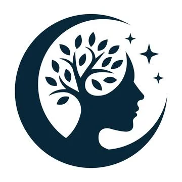 Wellness logo design concept Human Modern Head tree logo vector. Stock Illustration