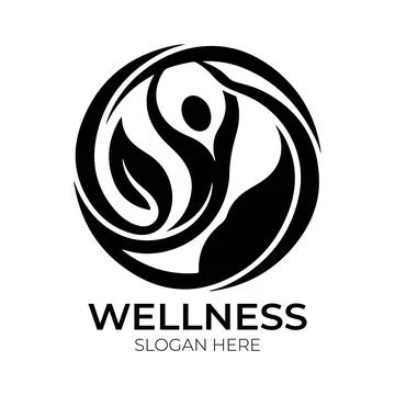 Wellness Logo Design Featuring Human Figure and Leaf Symbol for Health Stock Illustration