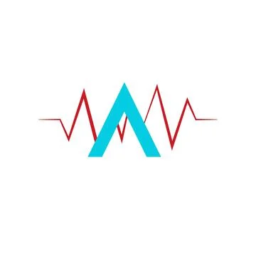 Wellness logo with Pulse design Stock Illustration