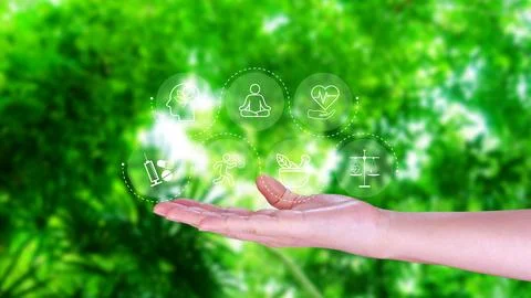 Wellness longevity and Holistic Concept. health care, including mental well.. Stock Photos