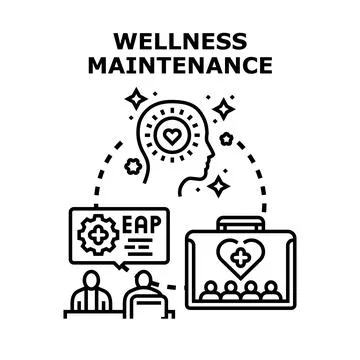 Wellness maintenance program for mental health support Stock Illustration