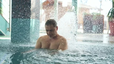 Wellness - man in spa pool Stock Footage 155122511