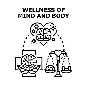 Wellness of mind and body vector icon concept Stock Illustration