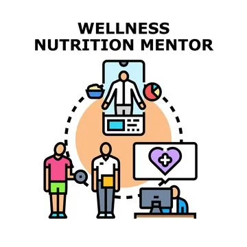 Wellness nutrition mentor concept vector illustration Stock Illustration