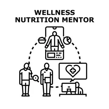 Wellness nutrition mentor concept vector illustration Stock Illustration