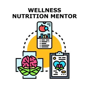 Wellness nutrition mentor program vector concept Stock Illustration