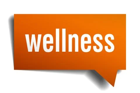 Wellness orange 3d speech bubble Stock Illustration
