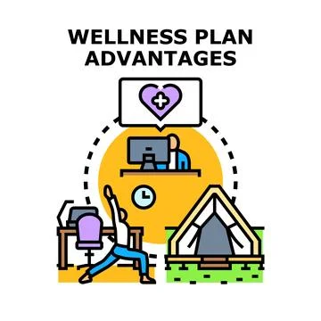 Wellness plan advantages concept including work life balance Stockillustratie