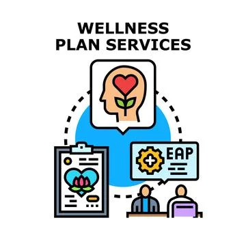 Wellness plan services offering support and care イラスト素材