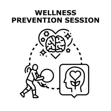 Wellness prevention session promoting physical and mental health Stock Illustration