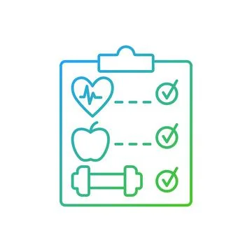 Wellness program gradient linear vector icon. 스톡 일러스트