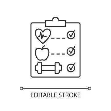 Wellness program linear icon. Stock Illustration