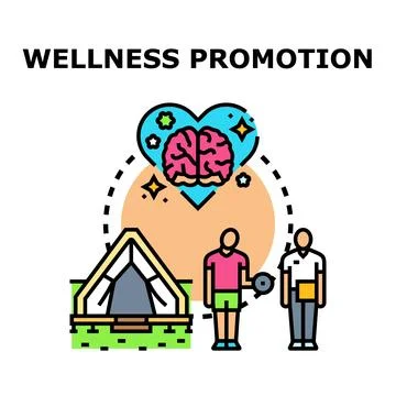 Wellness promotion program for improving health and physical activity Illustrazione stock